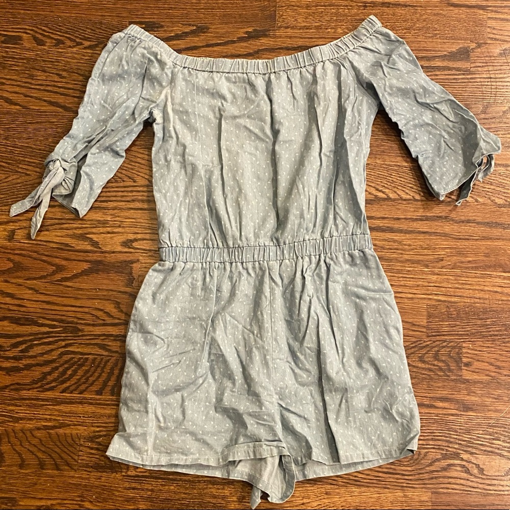 Denim Off Shoulder Romper